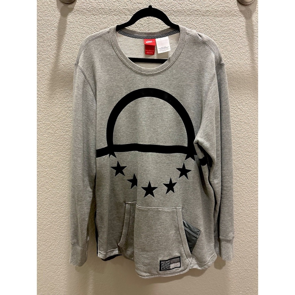 Nike Air Gray Pullover Sweatshirt‎ M Men's Fleece Full Side Zip Graphic Print